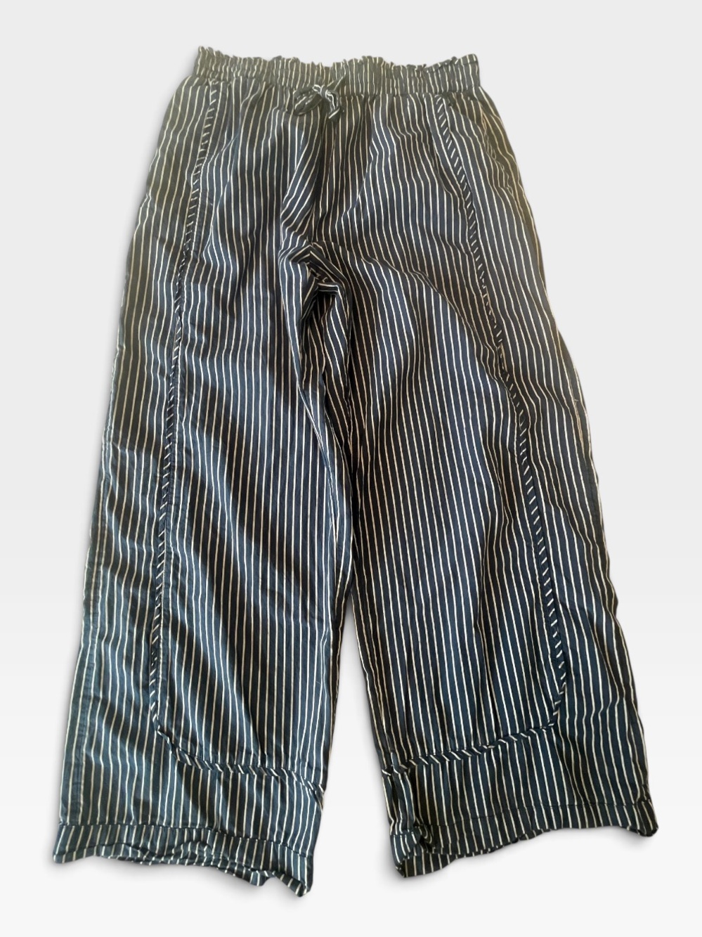 Anthropologie Lyrebird Navy & White Vertical-Stripe Lounge Pants